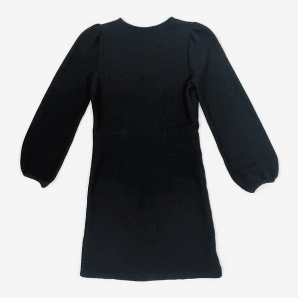 Madewell Balloon Sleeve Mini Dress Size XS Black Cotton Minimalist Career Office - Picture 6 of 12